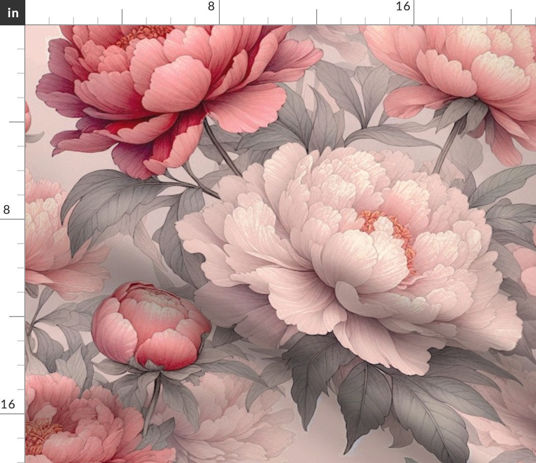 Rose Colored Peony Blossom Garden Large