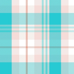 M / Turquoise and Peach Plaid