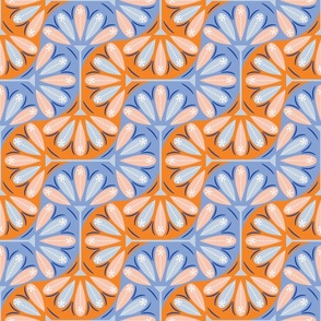 Floral Fantasy - Blue Orange