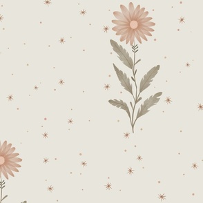 Pegasus - Boho minimalist flowers and stars L