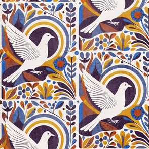 Botanical White Doves darker 