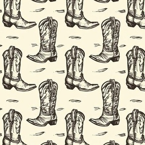 hand drawn cowboy boots
