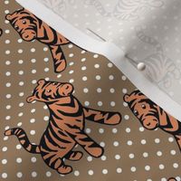 Smaller Scale Tigger on Soft Brown Coordinate for Classic Pooh Nursery Collection