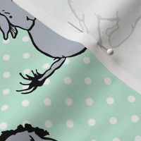 Bigger Scale Eeyore on Mint Coordinate for Classic Pooh Nursery Collection
