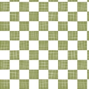 (S) Green And White Patchwork Checkerboard Small Scale