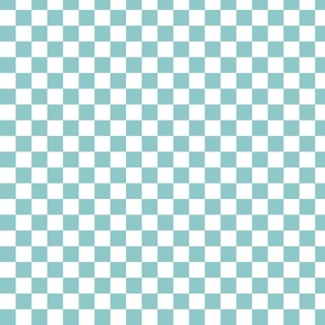 DITSY GINGHAM CHECK TURQUOISE AND WHITE 