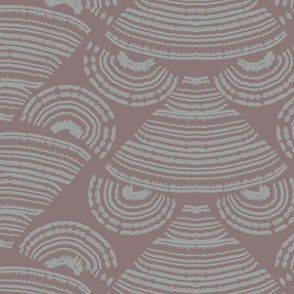 Block Print Bohemian Nouveau in Dusty rose pink and sage green