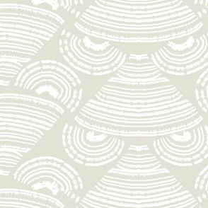 Block Print Bohemian Nouveau in beige and  canvas white