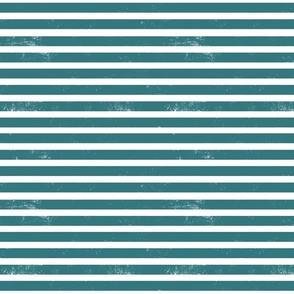 Coastal stripes in deep teal and white - large