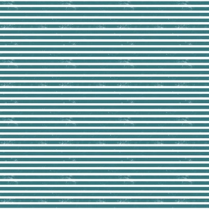 Coastal stripes in deep teal and white - small