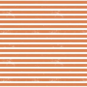 Coastal stripes in burnt orange and white - large