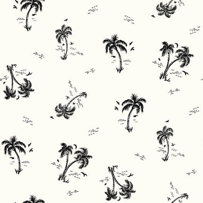 Sweet as Summer Vintage Palms and White and Black by Jac Slade