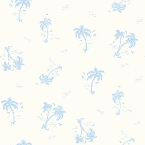 Sweet as Summer Vintage Palms and White and Blue by Jac Slade