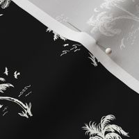 Sweet as Summer Vintage Palms and Waves Black and White by Jac Slade