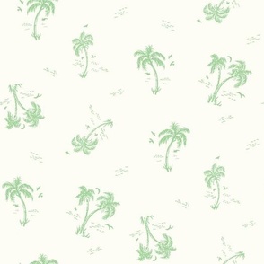 Sweet as Summer Vintage Palms and White and Green by Jac Slade