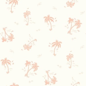 Sweet as Summer Vintage Palms and White and Peach Orange by Jac Slade