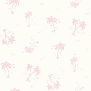 Sweet as Summer Vintage Palms and White and Pink by Jac Slade