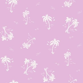 Sweet as Summer Vintage Palms and Waves Lilac Purple and White by Jac Slade