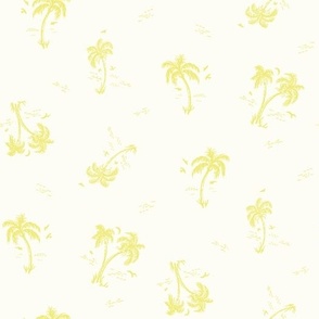 Sweet as Summer Vintage Palms and White and Yellow by Jac Slade