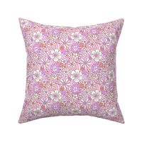 Sweet as Summer Retro Floral  pink purple by Jac Slade