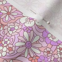 Sweet as Summer Retro Floral  pink purple by Jac Slade