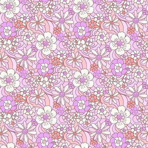 Sweet as Summer Retro Floral  pink purple by Jac Slade