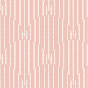 Coastal Stripes Scallops in peach pink
