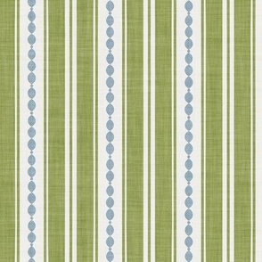 M| Matcha green Decorative Lines, cornflower blue Marquise Cut, & Parallel Stripes on off-white