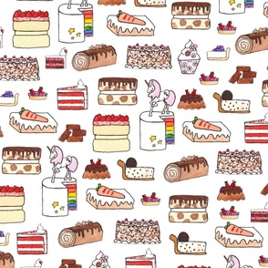 Yummy Cakes - cute hand drawn watercolor illustrations