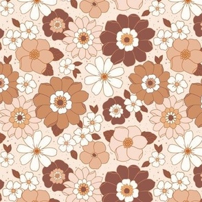 Tiny Scale / Boho Floral / Cream Background