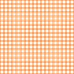 Geometric check cream and orange