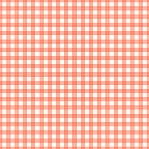 Geometric check cream and pale red