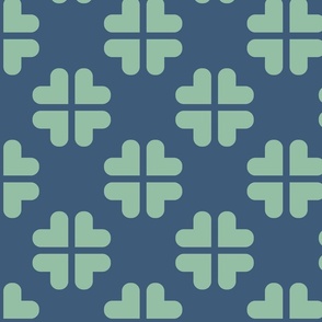 (L) Geometric clover blue and green tight