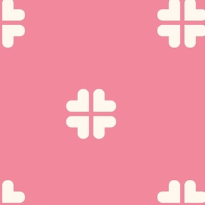 (L) Geometric clover pink and cream