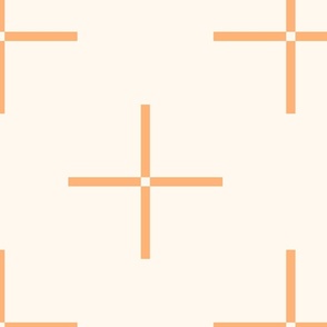 (L) Geometric Crosshair - cream and orange