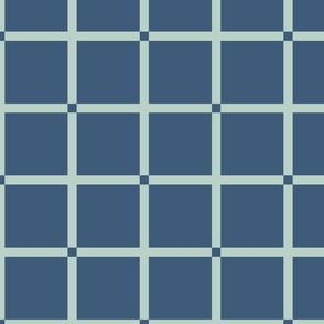 (L) Geometric Crosshair Grid - blue and green