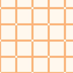 (L) Geometric Crosshair Grid - cream and orange
