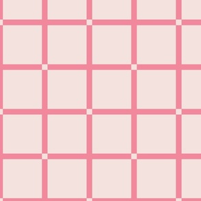 (L) Geometric Crosshair Grid - pale pink and pink