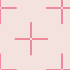 (L) Geometric Crosshair - pale pink and pink