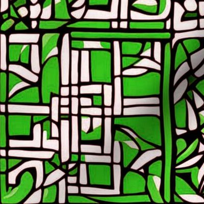 Geometric Jungle Green Mosaic Tiles