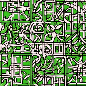 Geometric Jungle Green Mosaic Tiles