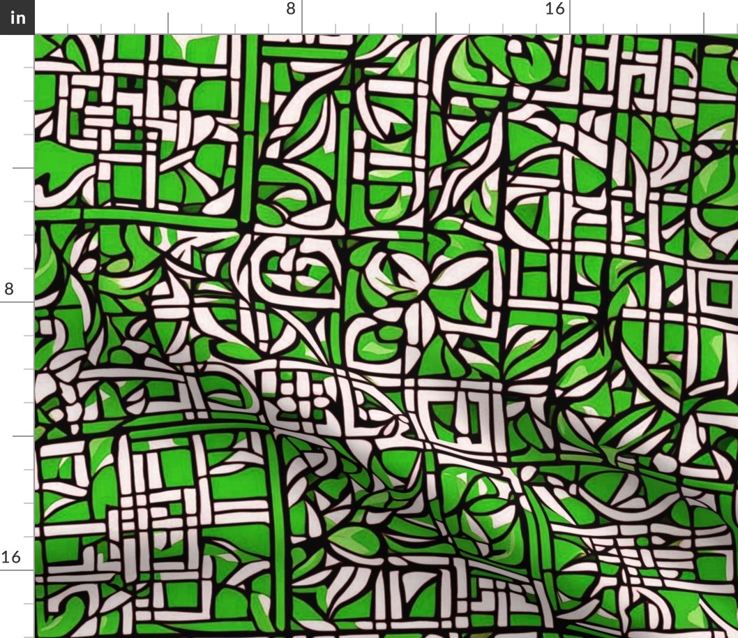 Geometric Jungle Green Mosaic Tiles