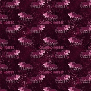 burgundy 3er icelandic horses - Toelter with text