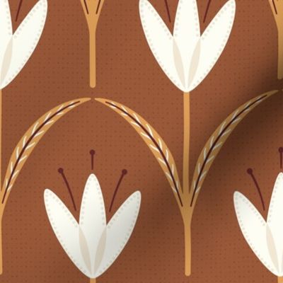 (M) classical simple minimalist flowers for a opulent interior terracotta