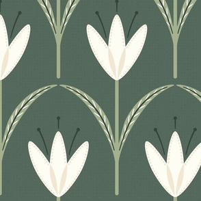 (L) classical simple minimalist flowers for a opulent interior sage dark green