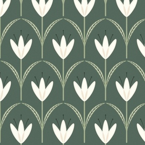 (M) classical simple minimalist flowers for a opulent interior sage dark green