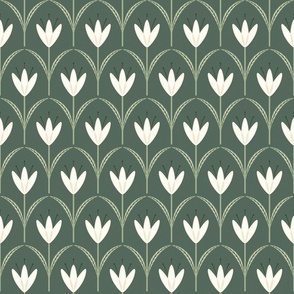 (S) classical simple minimalist flowers for a opulent interior sage dark green