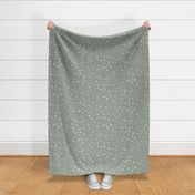 Starfish galaxy in moody earthy sage green - non-directional minimalist pattern with simple sea stars for kids