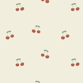 yellow cherry fruit pattern, spring cherries, summer fruit (medium)