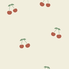 yellow cherry fruit pattern, spring cherries, summer fruit (large)